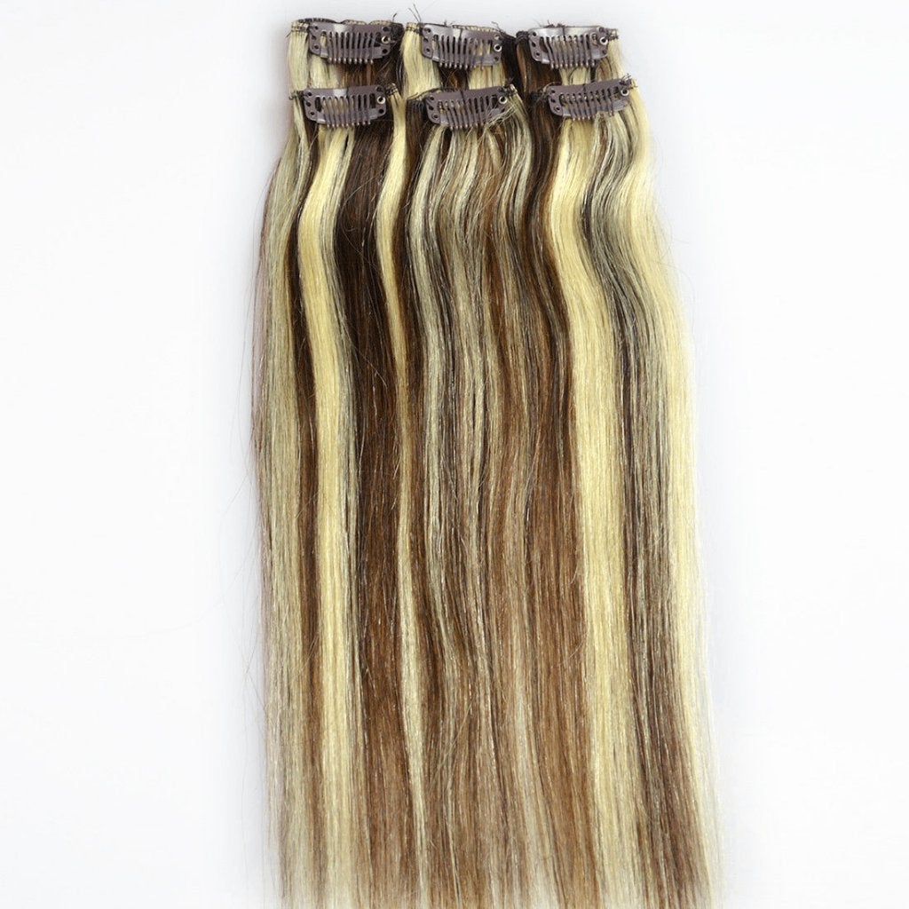 Bruine Blonde Mensen Haar Extensions 100% Remy Human Hair, Verzenden, Nieuw, Pruik of Haarverlenging