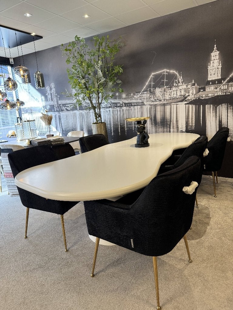 Eettafel White Stone, Huis en Inrichting, Ophalen, 100 tot 150 cm, Vijf personen of meer, Overige vormen