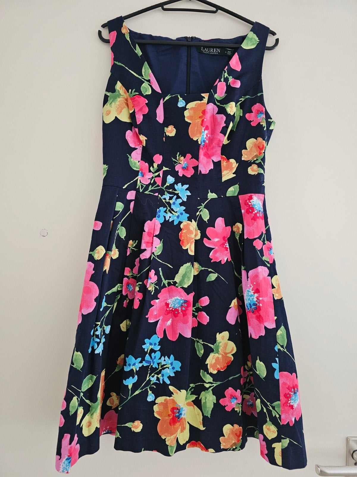 Lauren Ralph Lauren bloemenjurk maat 4 (XS), Blauw, Lauren Ralph Lauren, Ophalen of Verzenden, Zo goed als nieuw