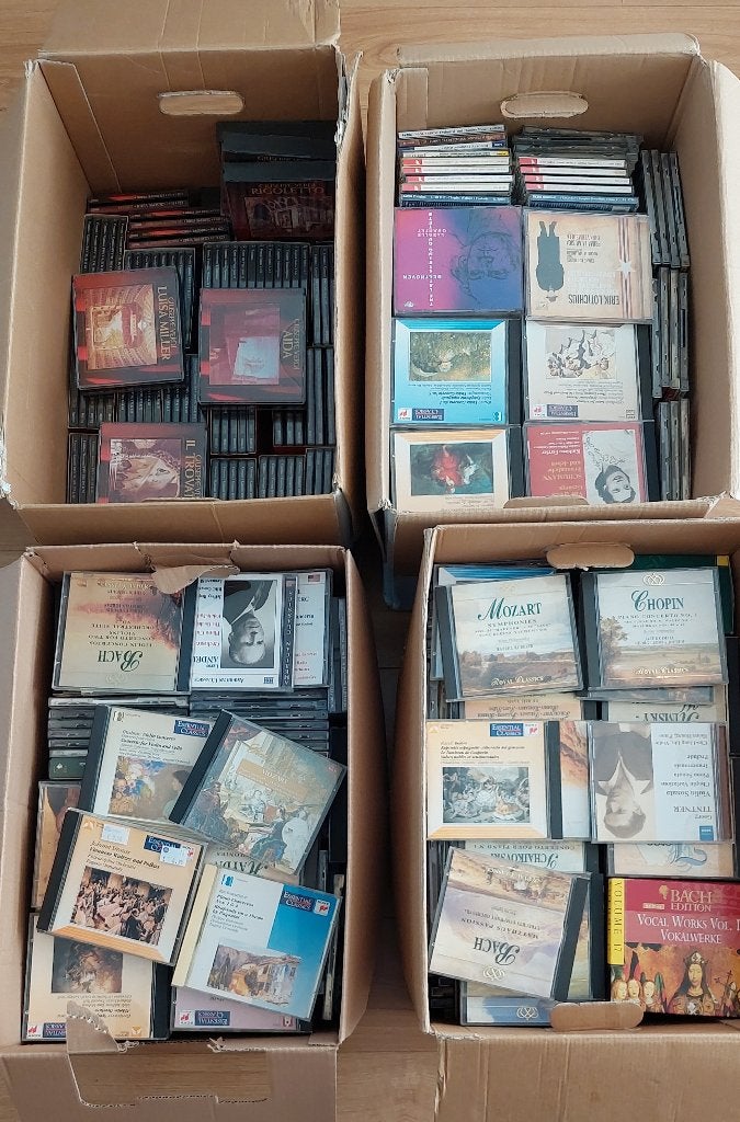 Klassieke cd's, 3,5 verhuisdozen vol, Cd's en Dvd's, Ophalen, Classicisme, Zo goed als nieuw, Overige typen