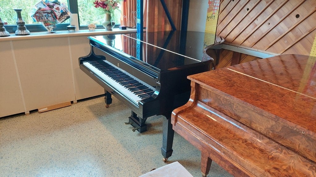 Steinway & Sons 'O' model hoogglans zwart vleugel uit 1960, Muziek en Instrumenten, Piano's, Nieuw, Vleugel, Zwart, Hoogglans