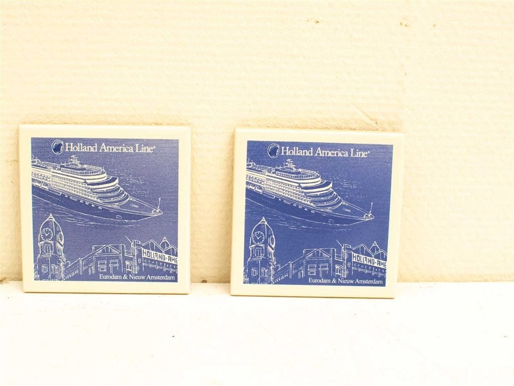 2 Holland america line tegeltjes 31697, Ophalen of Verzenden, Gebruikt