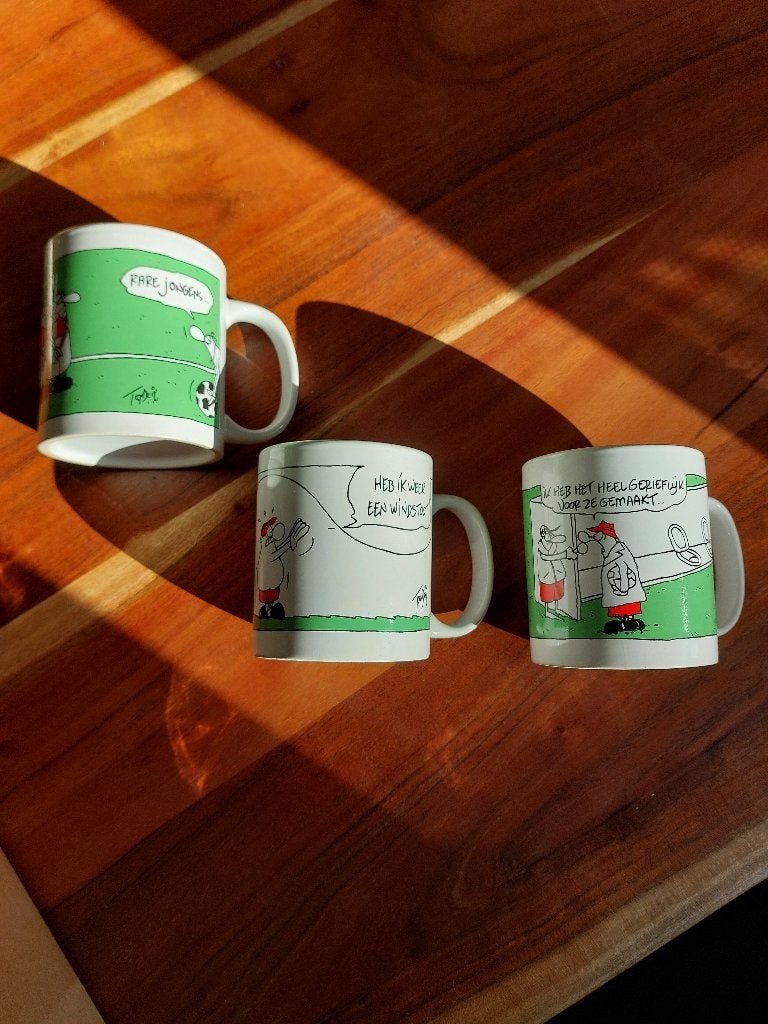 3 FC Knudde bekers, Gebruikt, Verzenden, Keramiek, Overige stijlen