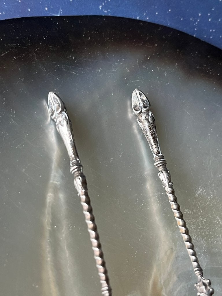 Twee zilveren lepeltjes, bokkenpoot, Ophalen of Verzenden, Zilver