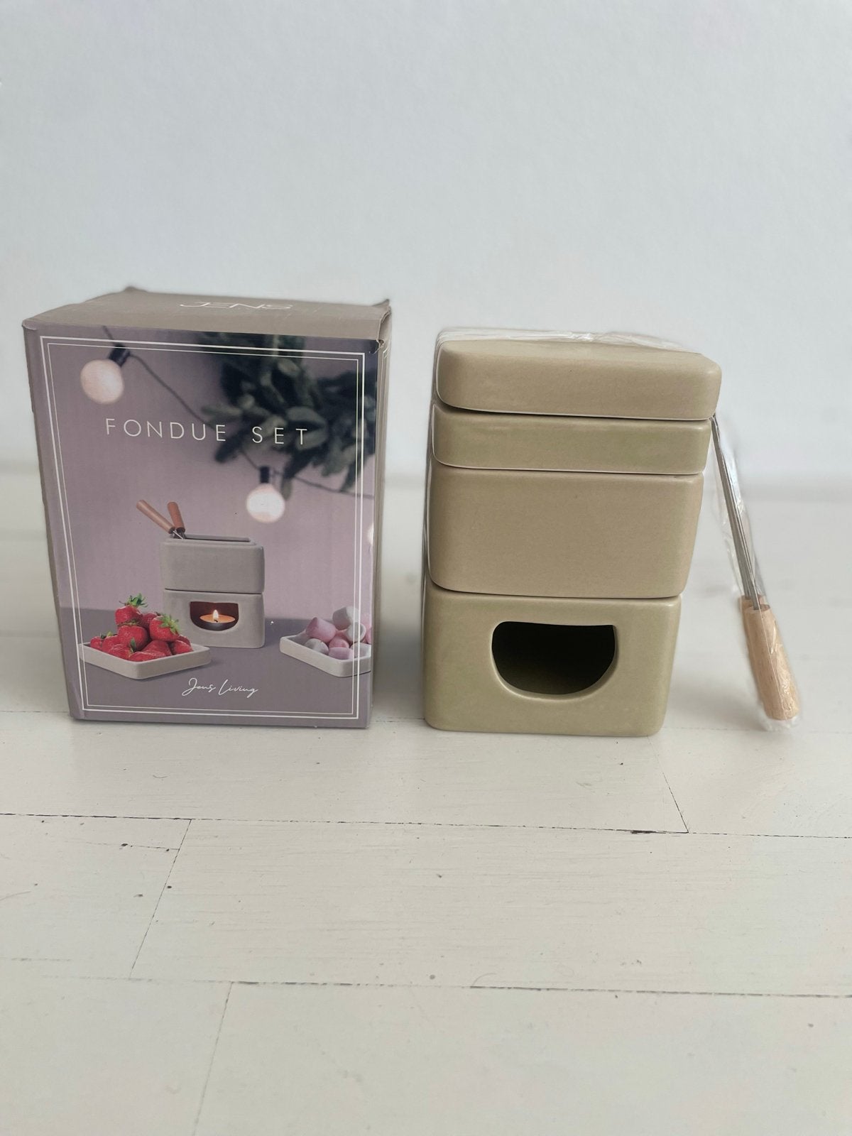Jens Living Chocolade Fondue Set - Nieuw in Verpakking, Ophalen of Verzenden, Nieuw, Waxinelicht, Fondueset