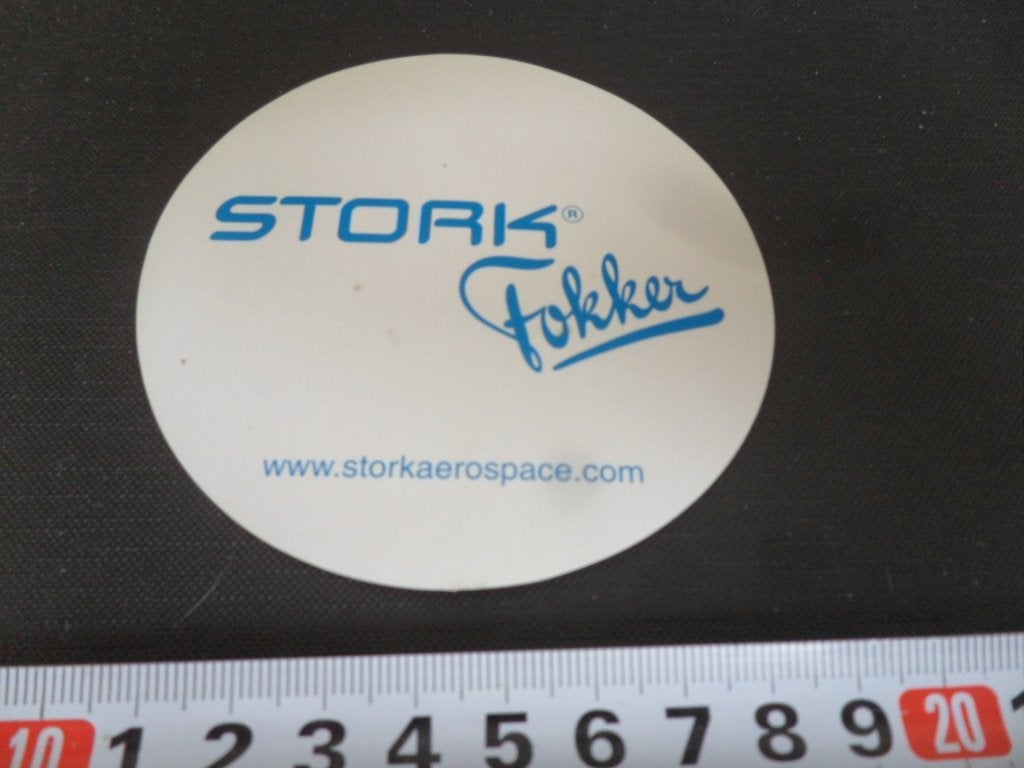 sticker STORK FOKKER  Stork aerospace, Ophalen of Verzenden, Zo goed als nieuw