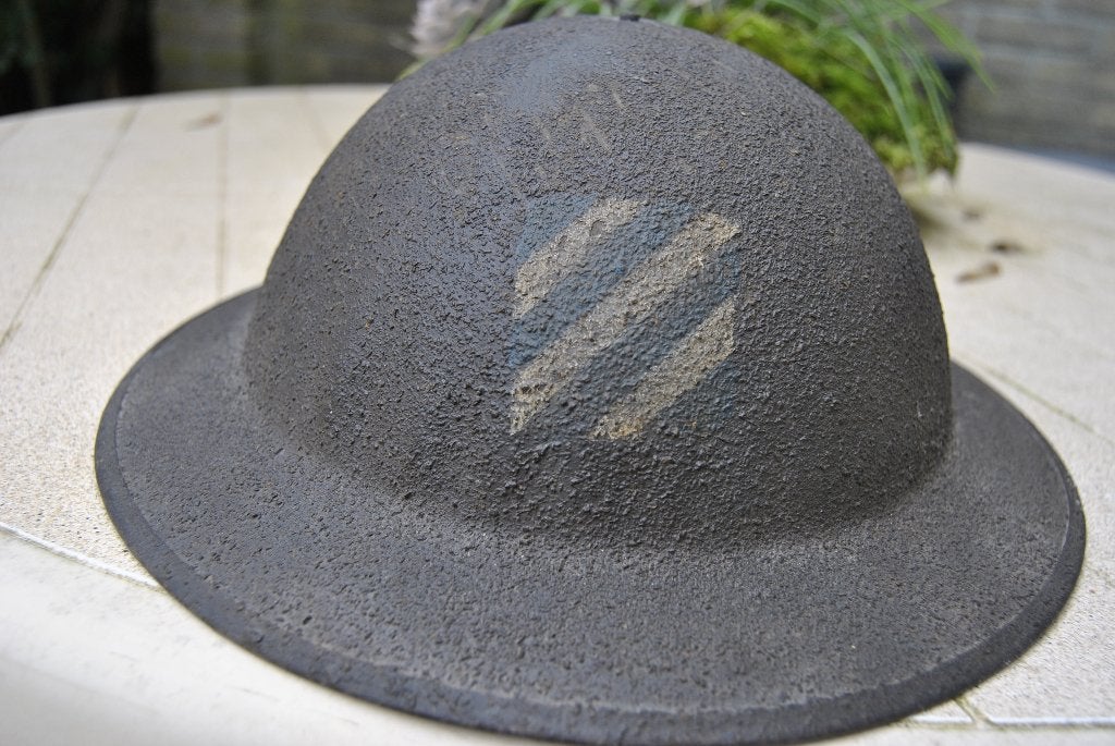 WO1 Amerikaanse M17 helm 3de Inf. Divisie, Ophalen of Verzenden, Landmacht, Amerika, Helm of Baret