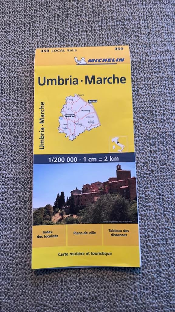 Michelin wegenkaart Italië Umbria Marche Umbrië, Ophalen of Verzenden, 2000 tot heden, Frankrijk, Landkaart