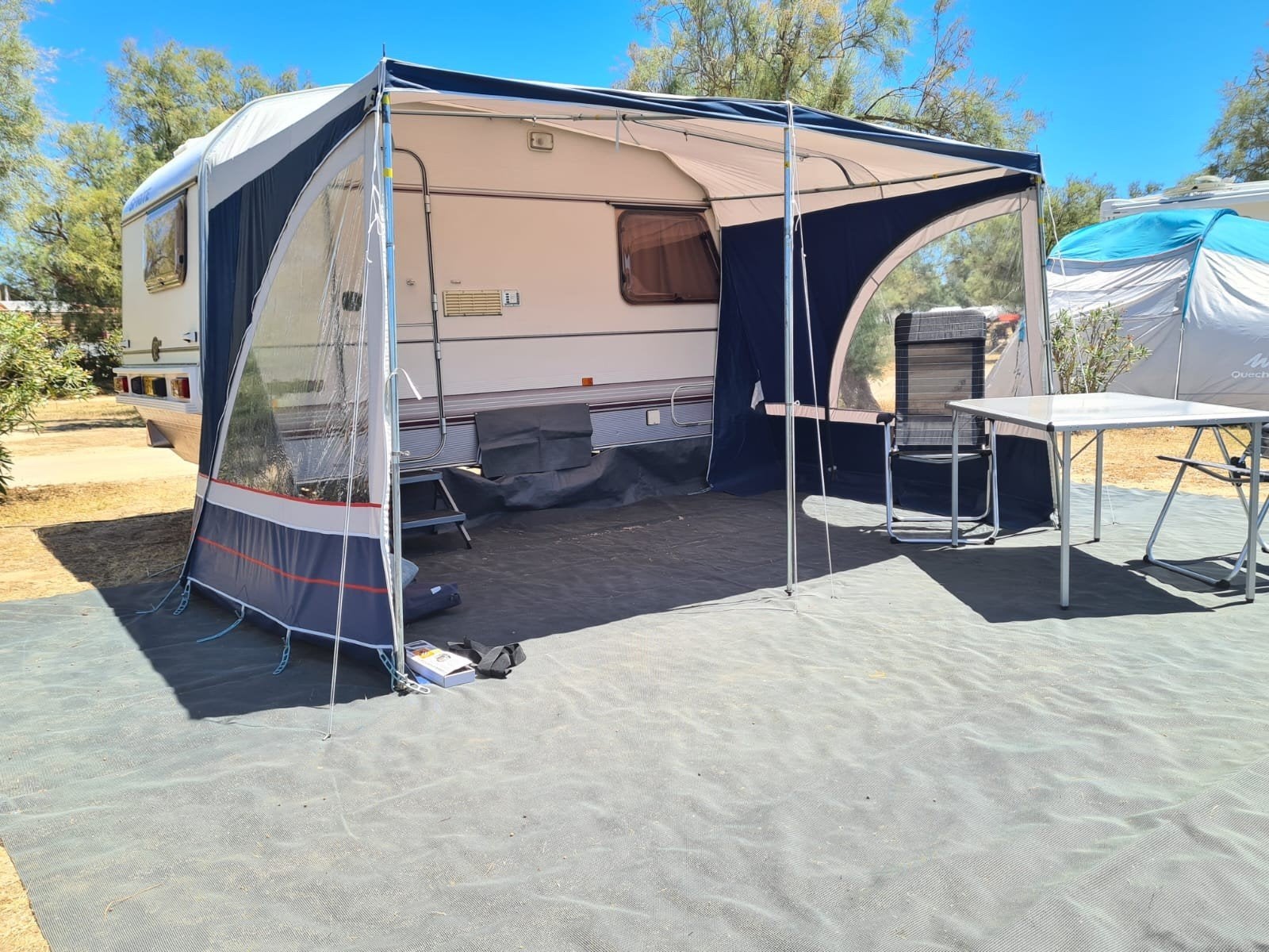 Gepimpte sprite caravan met ingebouwde mobiele airco, Caravans en Kamperen, Particulier, Rondzit, Airco