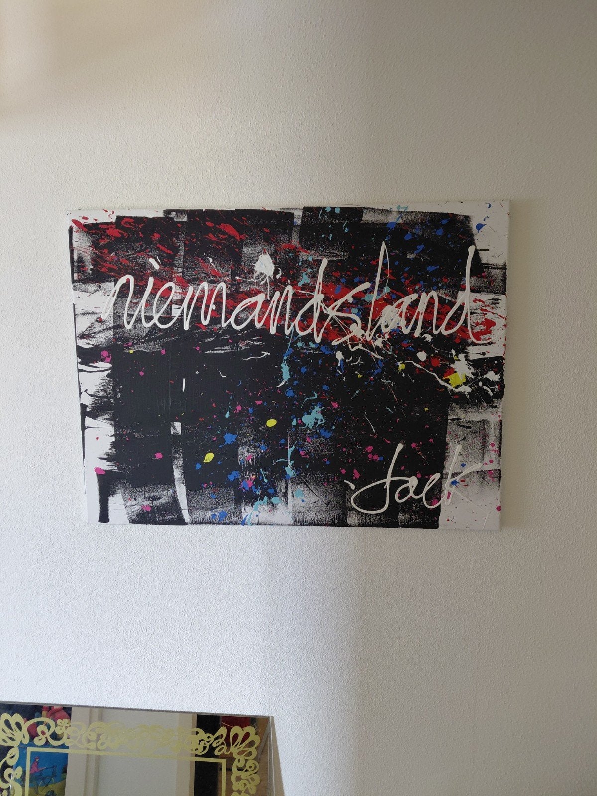 kleurrijk schilderij jack liemburg jacksart 80x60 cm, Antiek en Kunst, Ophalen, Gesigneerd, Abstract