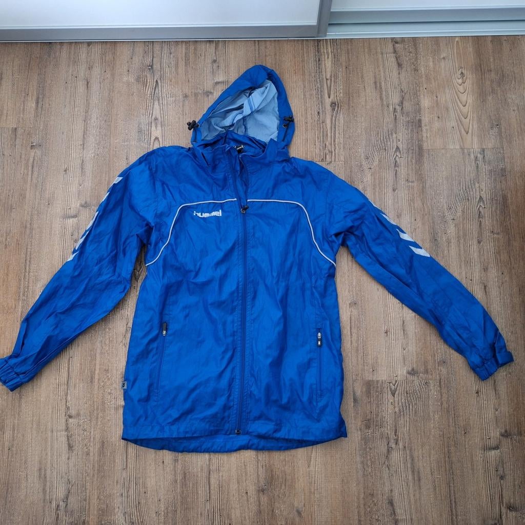 Hummel regenjack maat 164 - Blauw, Jongen of Meisje, Ophalen of Verzenden, Zo goed als nieuw, Hummel