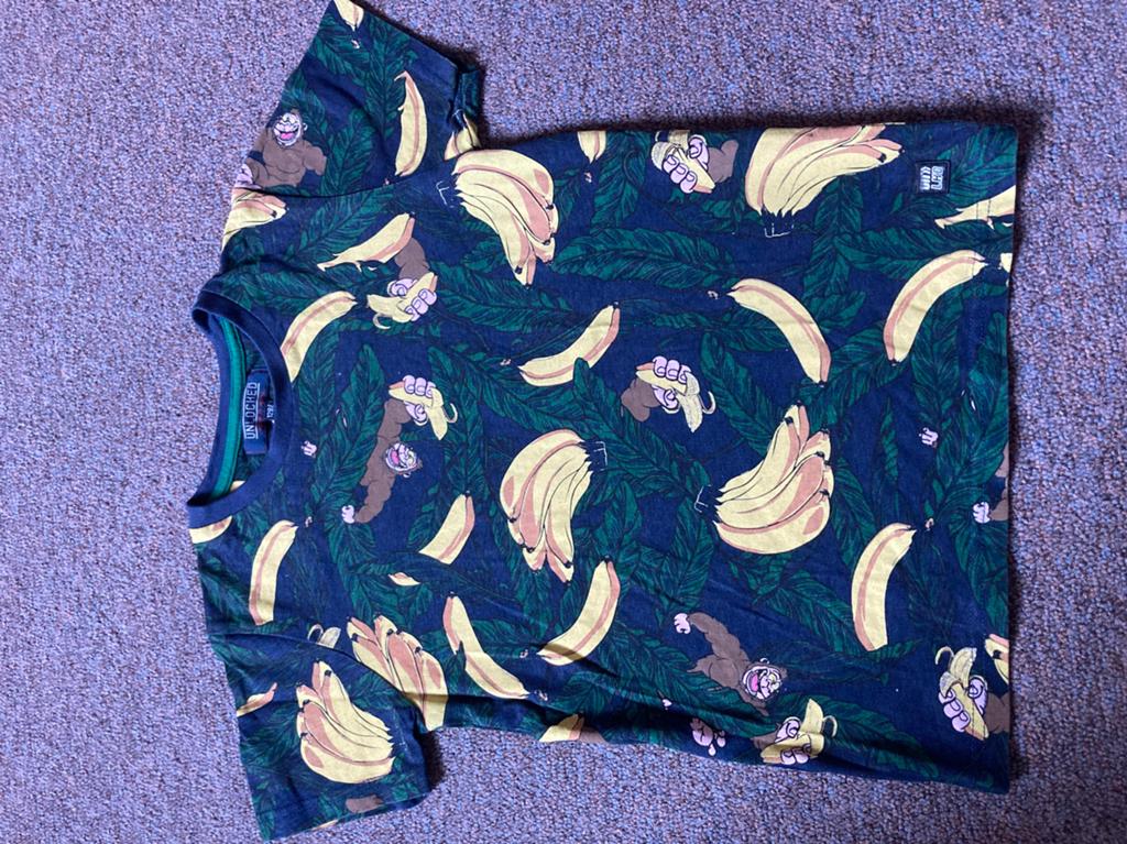 Bananen t shirt maat 128-134, Ophalen of Verzenden, Zo goed als nieuw, Shirt of Longsleeve