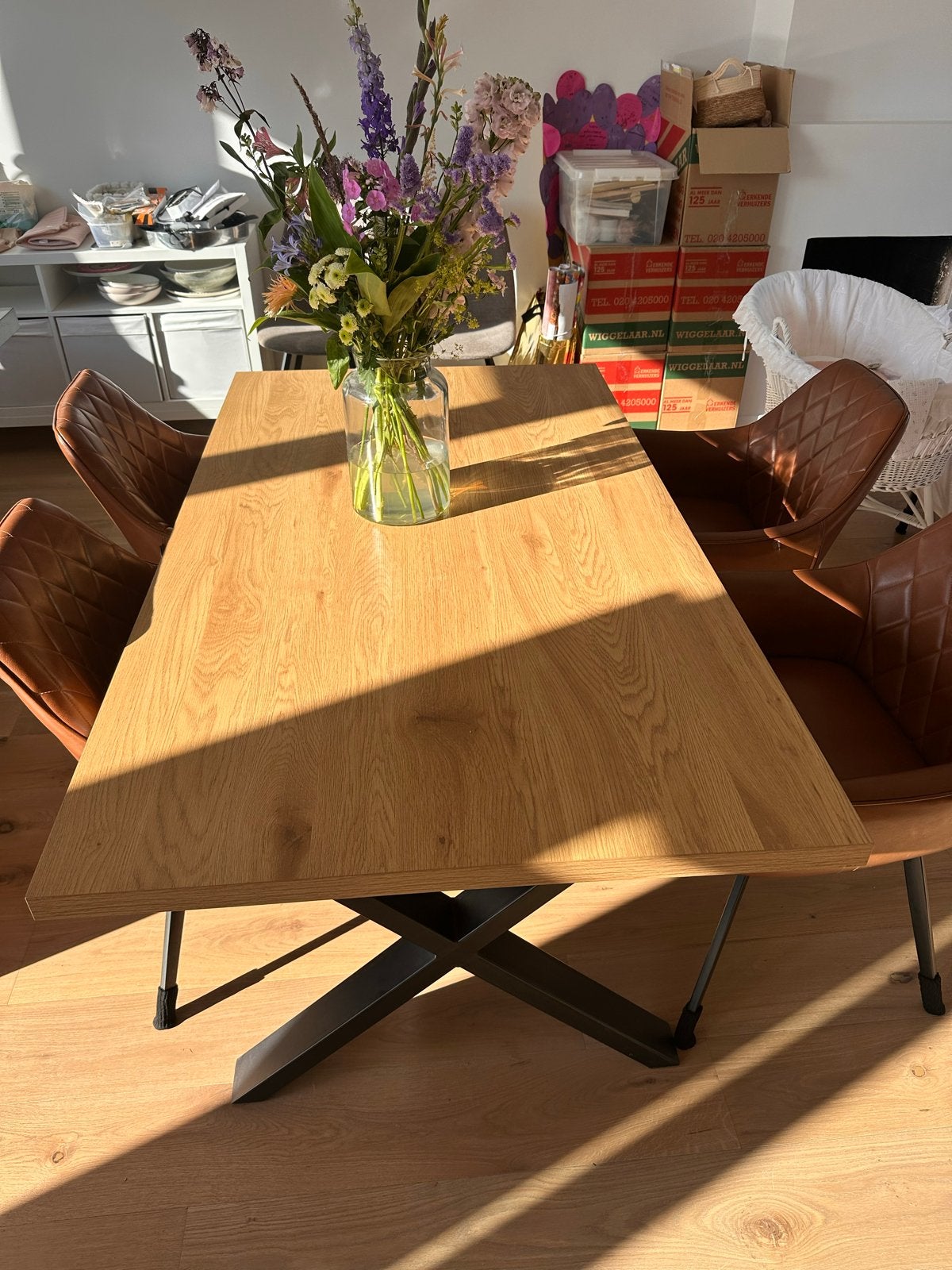 Eettafel 16090x76cm, Huis en Inrichting, Tafels | Eettafels, Ophalen, Trend, Eikenhout, 50 tot 100 cm