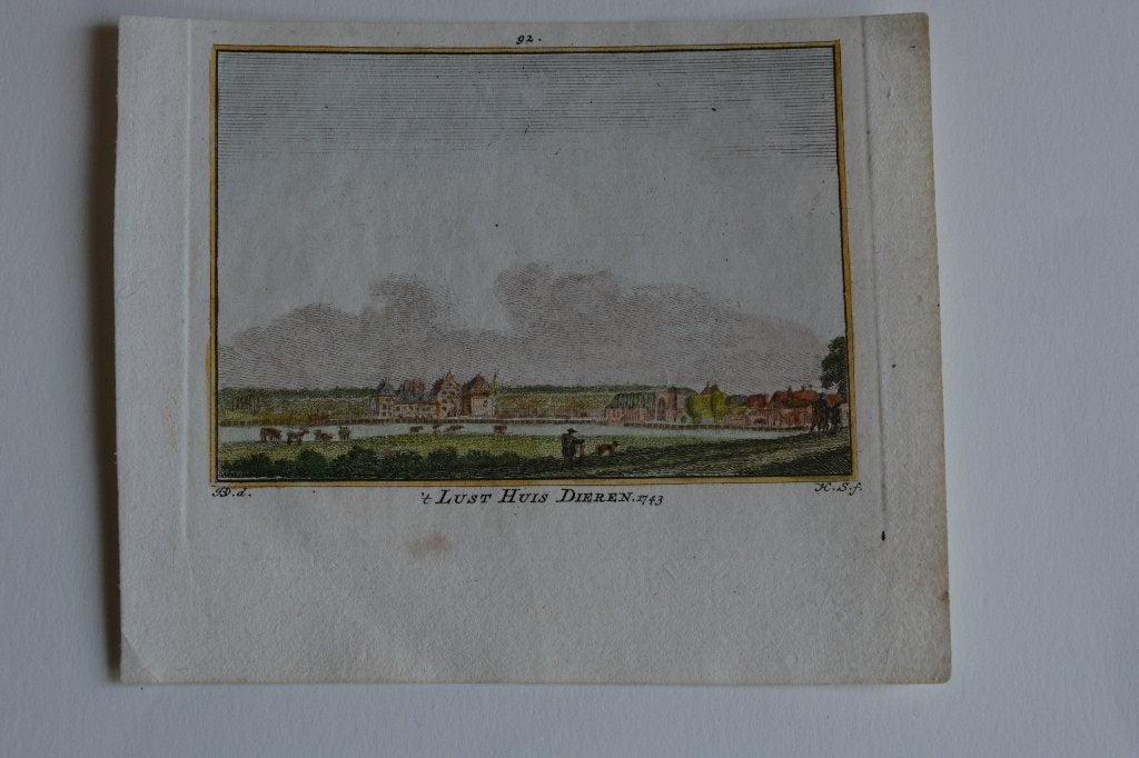 DIEREN GELDERLAND `t LUST HUIS DiEREN Gravure Spilman GW4, Antiek en Kunst, Stadsgezicht, Ophalen of Verzenden, Gravure, 7 cm