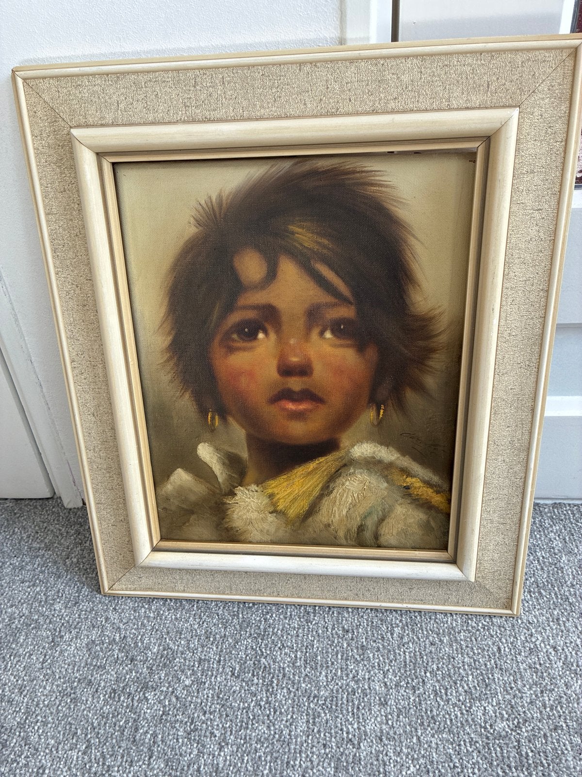 Vintage Schilderij:José Torró, Doek, Portret of Personen, Realistisch, Ophalen of Verzenden