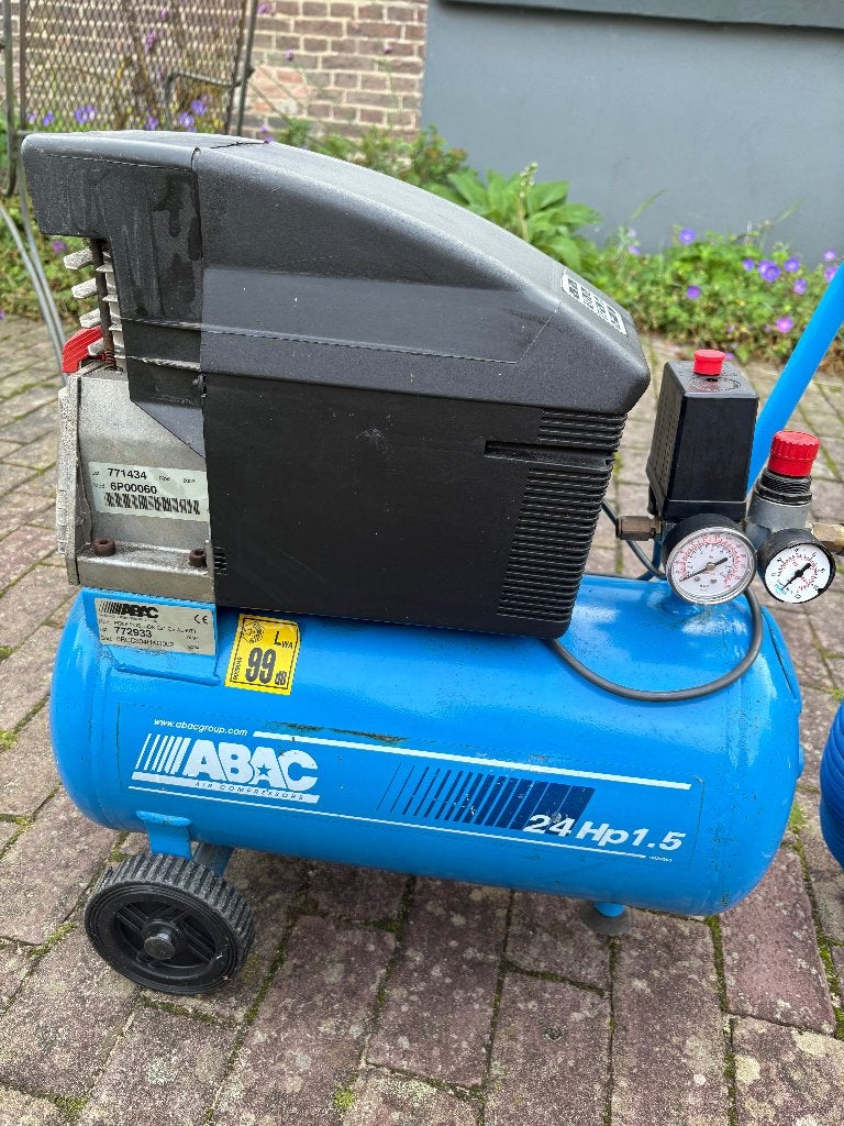 Compressor ABAC 24 liter 1,5 pk, Ophalen, 6 tot 10 bar, Zo goed als nieuw, Minder dan 200 liter/min