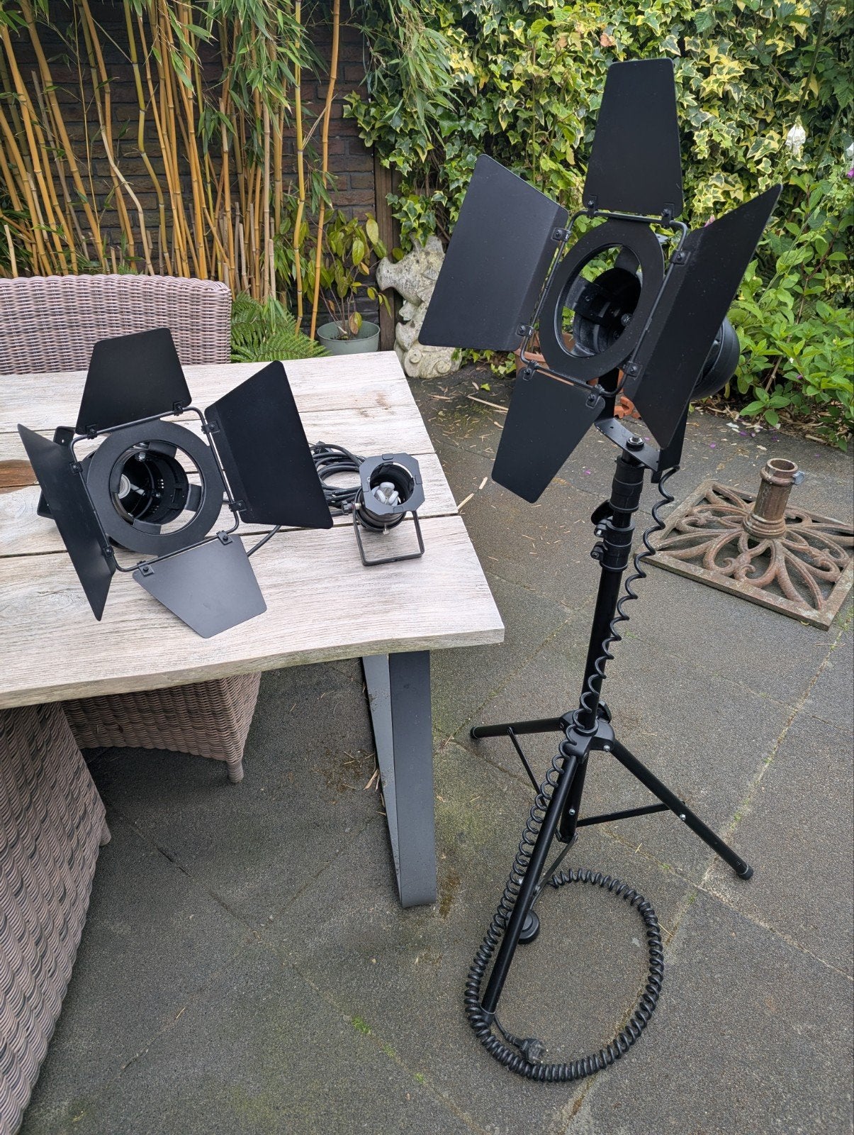 Set van 3 industriële "studio" lampen, Ophalen, Gebruikt