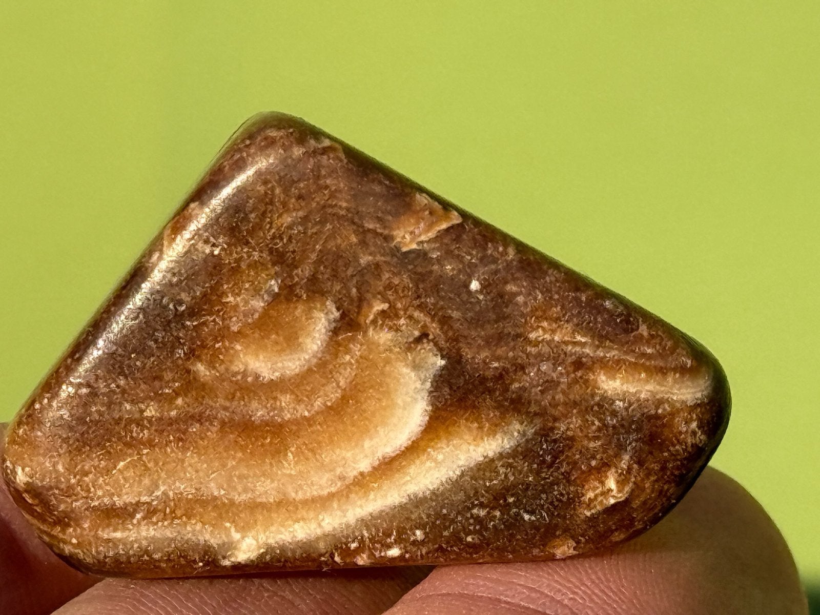 Chocolade calciet broekzaksteen trommelsteen, Ophalen of Verzenden, Mineraal
