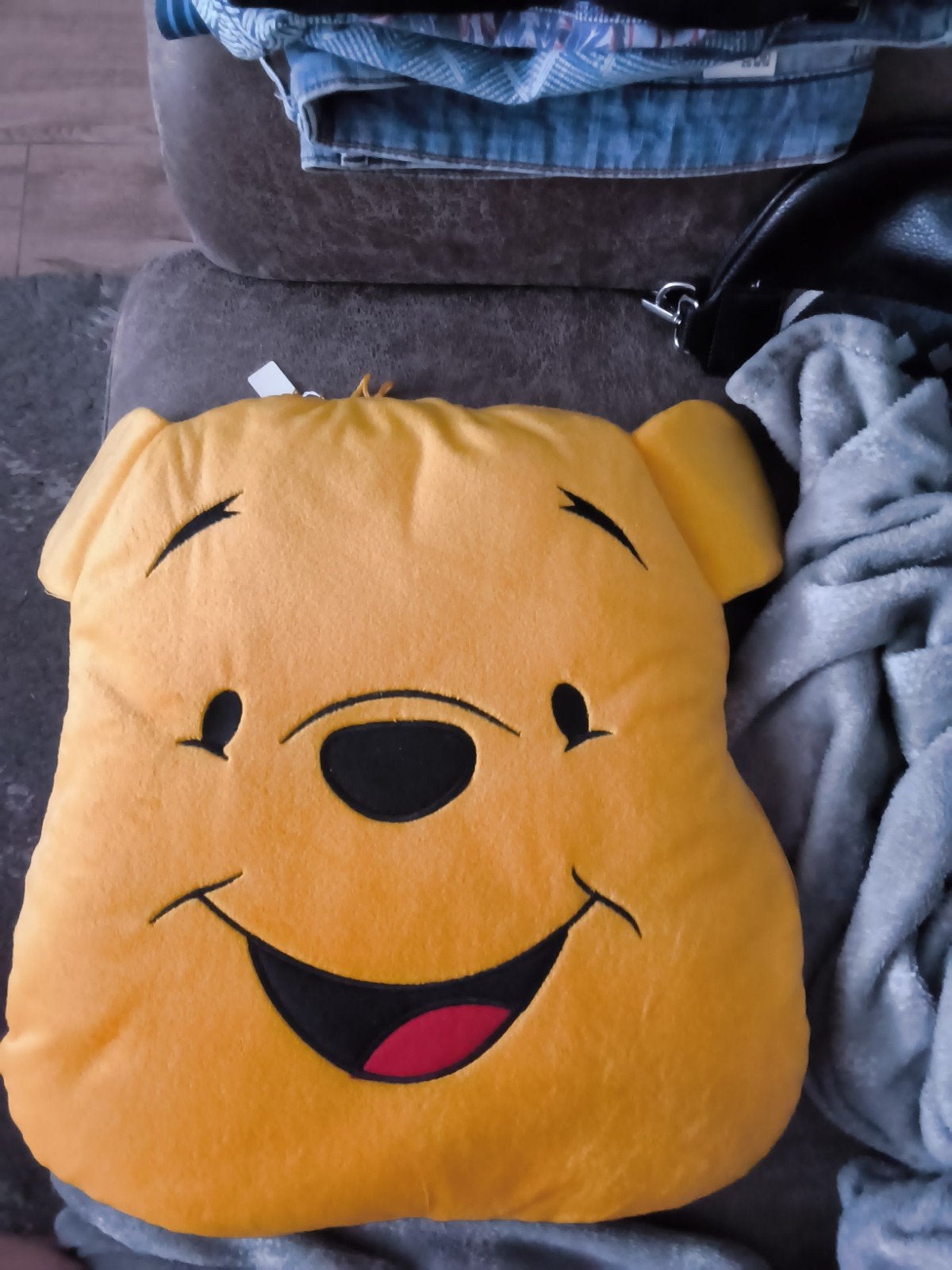 Winnie de Poeh kussen met deken erin, Overige merken, Met ritssluiting, Geel, Nieuw