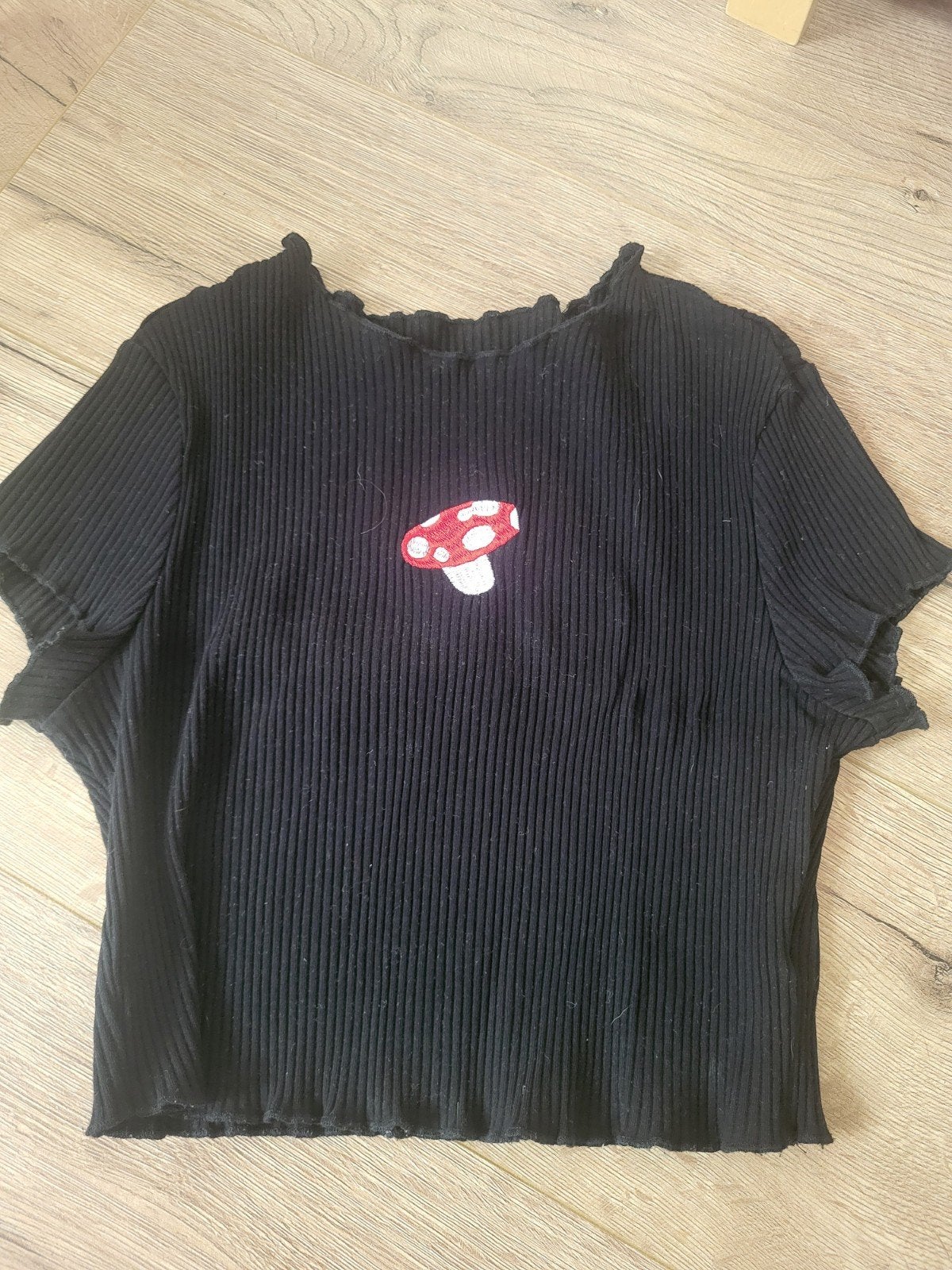 Zwart geribbeld crop topje, Kleding | Dames, Zwart, Ophalen of Verzenden, Korte mouw, SHEIN
