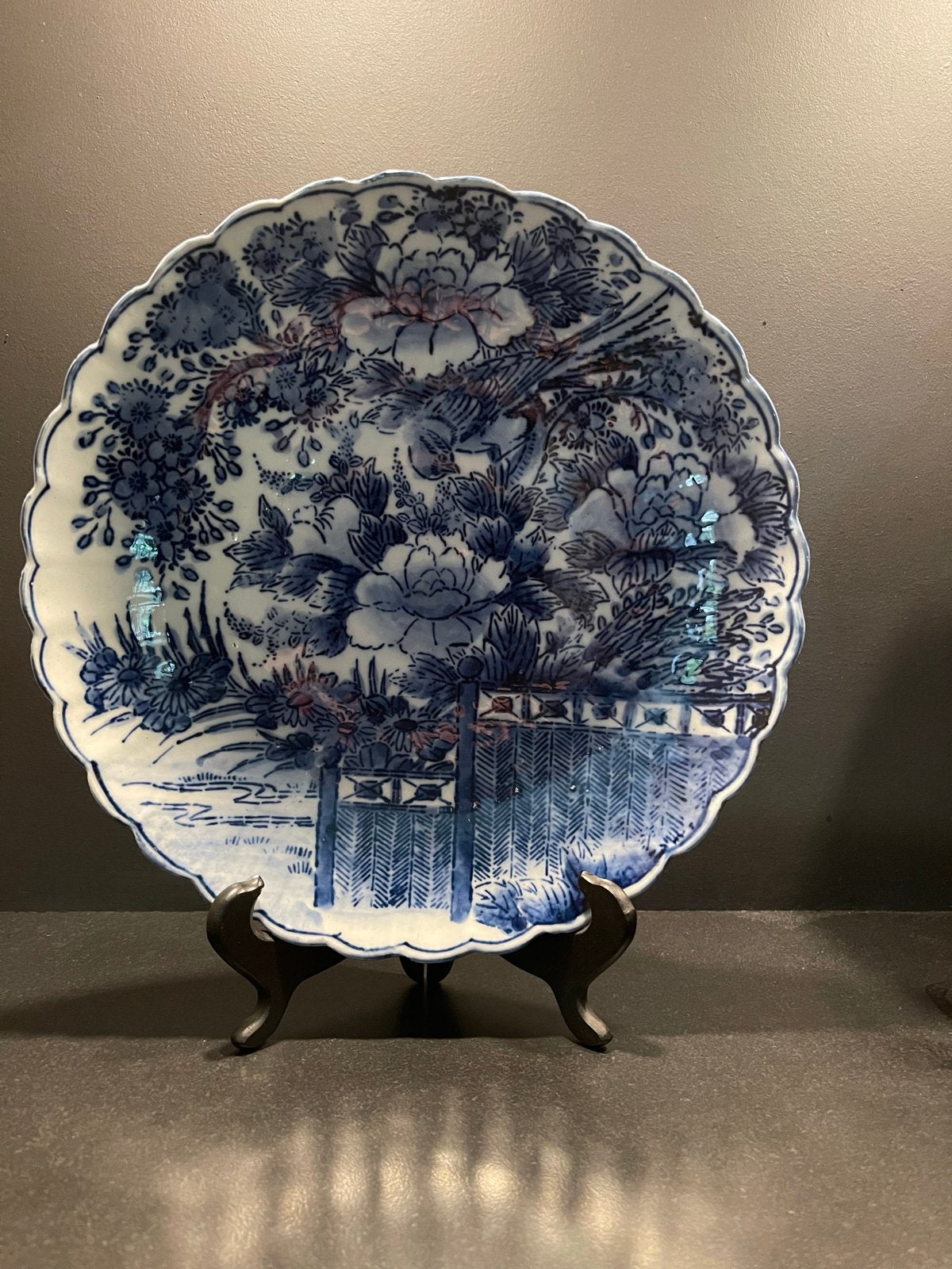 Antiek Japans Porseleinen Bord 30cm, Ophalen of Verzenden