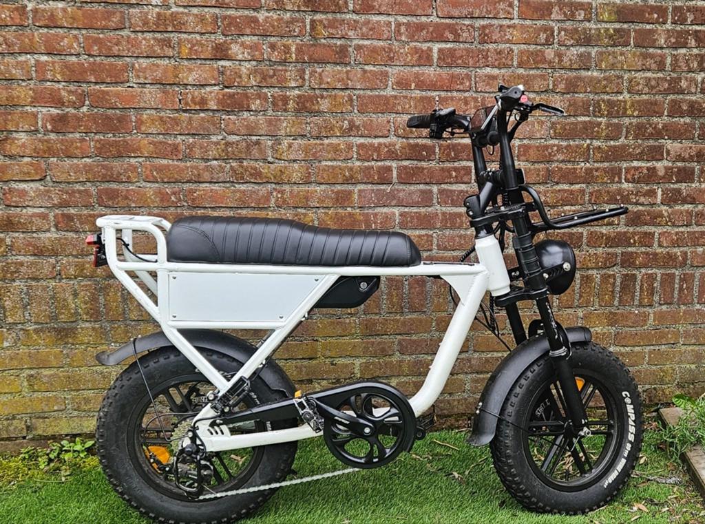 Stoere E-bike met dikke banden en voordrager, Zo goed als nieuw, 51 tot 55 cm, 30 tot 50 km per accu, Ophalen