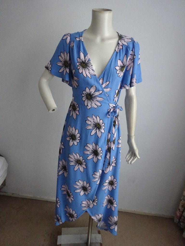 Fabienne Chapot midi-wikkel-jurk mt 34, Verzenden, Zo goed als nieuw, Maat 34 (XS) of kleiner, Onder de knie