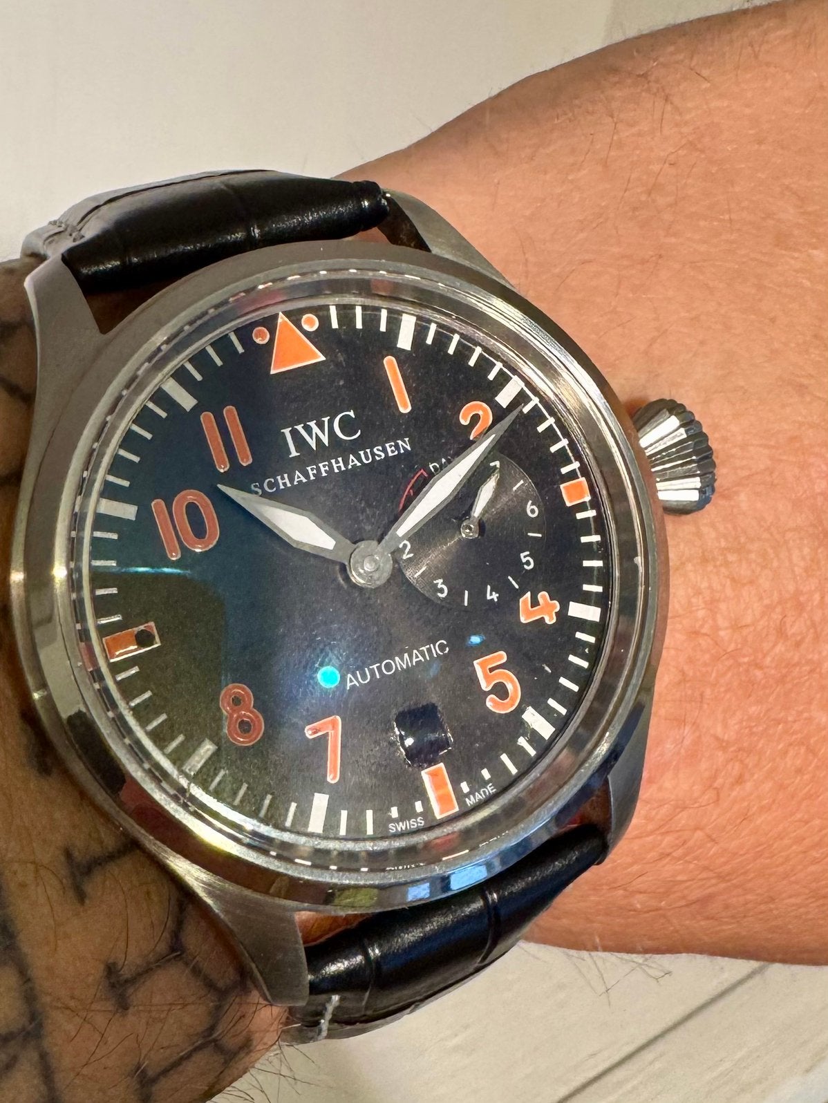 IWC Big-Pilot 46mm marriagewatch met Handwind uurwerk, Ophalen of Verzenden, Staal, Overige merken, 1960 of later
