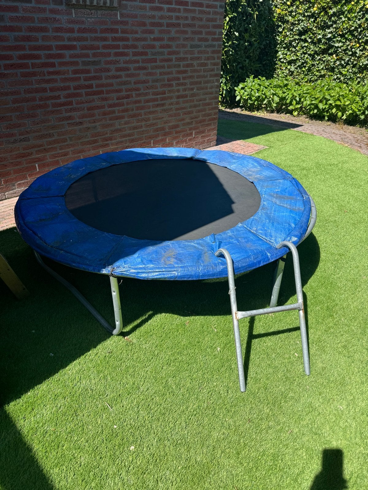 Trampoline met veiligheidsnet en ladder, Kinderen en Baby's, Speelgoed | Buiten | Trampolines, Ophalen, Gebruikt
