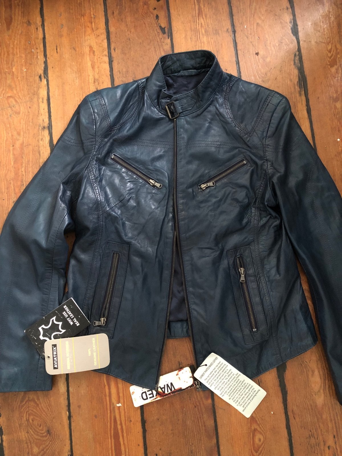 Nieuwe Aviatrix Dames Leren Jas - Echt Leer maat s-m, Ophalen of Verzenden, Nieuw, Maat 36 (S), Blauw