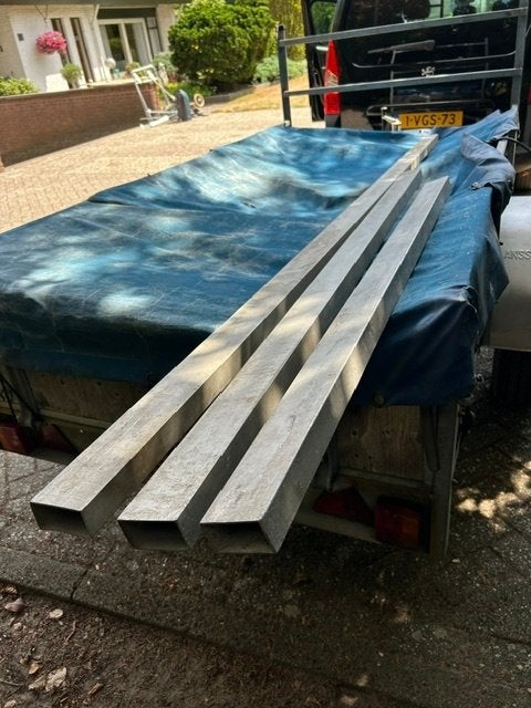 3 alu kokers van verschillende lengte voor afrijen stuken, Doe-het-zelf en Verbouw, Metalen, Ophalen, Gebruikt, Alu, Aluminium
