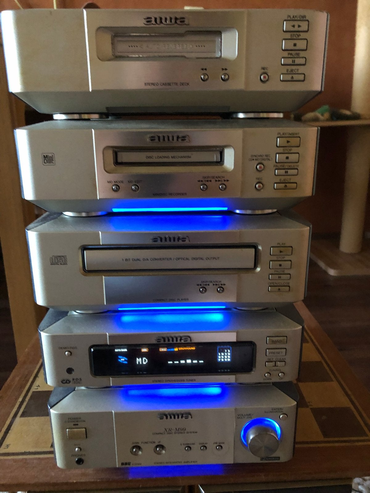Aiwa Stereo Set met Afstandsbediening en Speakers, Audio, Tv en Foto, Stereo-sets, Overige merken, Gebruikt, Cassettedeck, Losse componenten