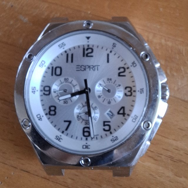 Esprit 101981 herenhorloge roestvrij staal nieuwe batterij, Overige merken, Gebruikt, Staal, Verzenden