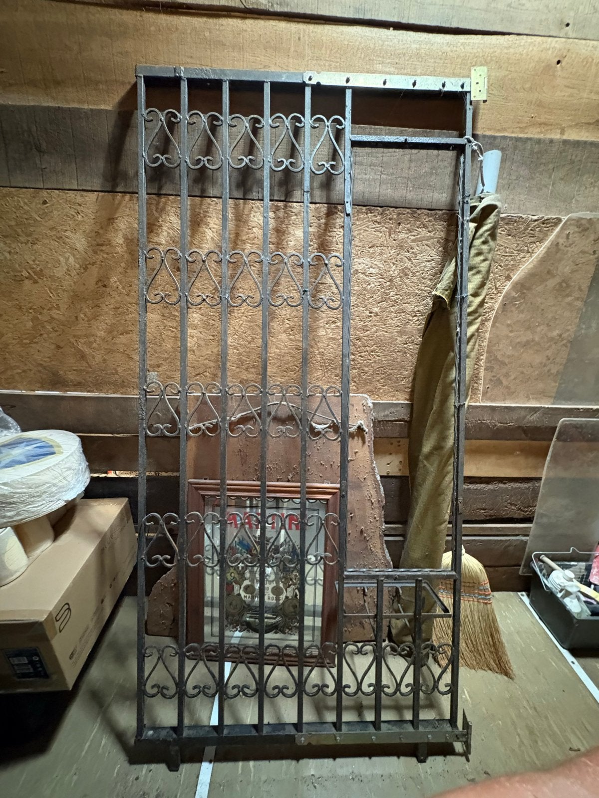 Antieke ijzeren poort 188x90 cm met sierlijke staven, Ophalen