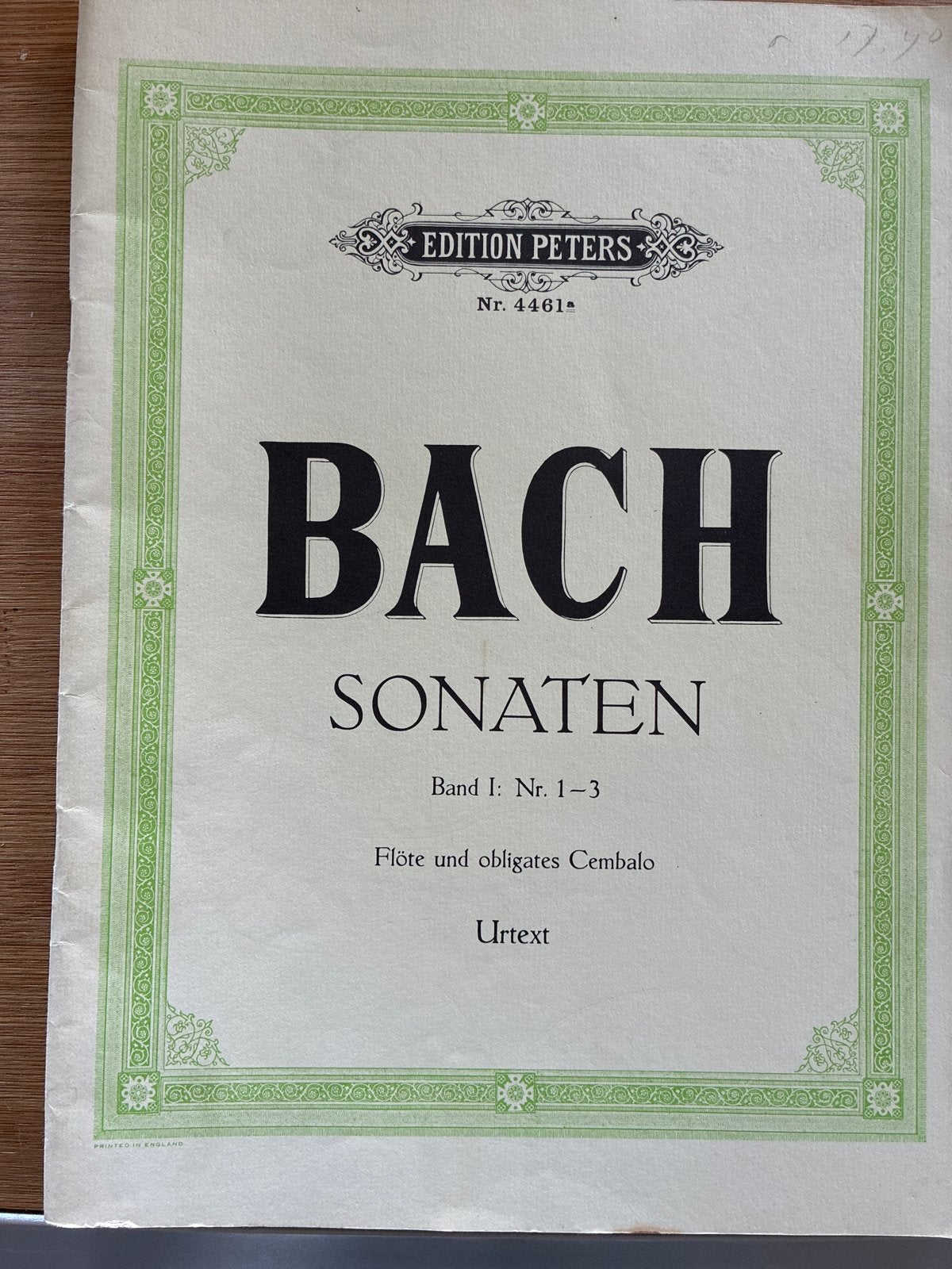 Bach Sonaten Band I: Nr. 1-3 voor Fluit en Cello (Urtext), Klassiek, Dwarsfluit of Piccolo, Ophalen of Verzenden, Zo goed als nieuw