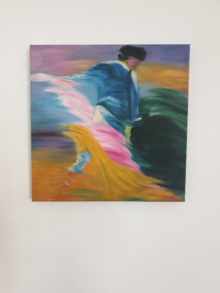 2 schilderijen van stierenvechters 60 cm x 60 cm, Ophalen