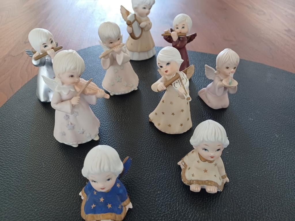Te koop 9 porseleinen engeltjes, Verzamelen, Ophalen of Verzenden, Zo goed als nieuw, Religie