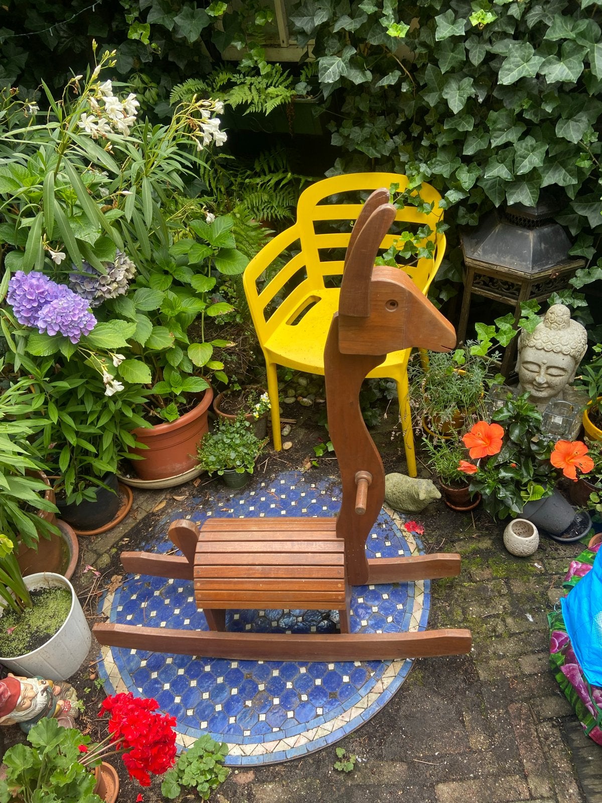 Houten hobbelpaard lama - Vintage kinder speelgoed, Ophalen, Gebruikt, Rij- of Hobbelspeelgoed