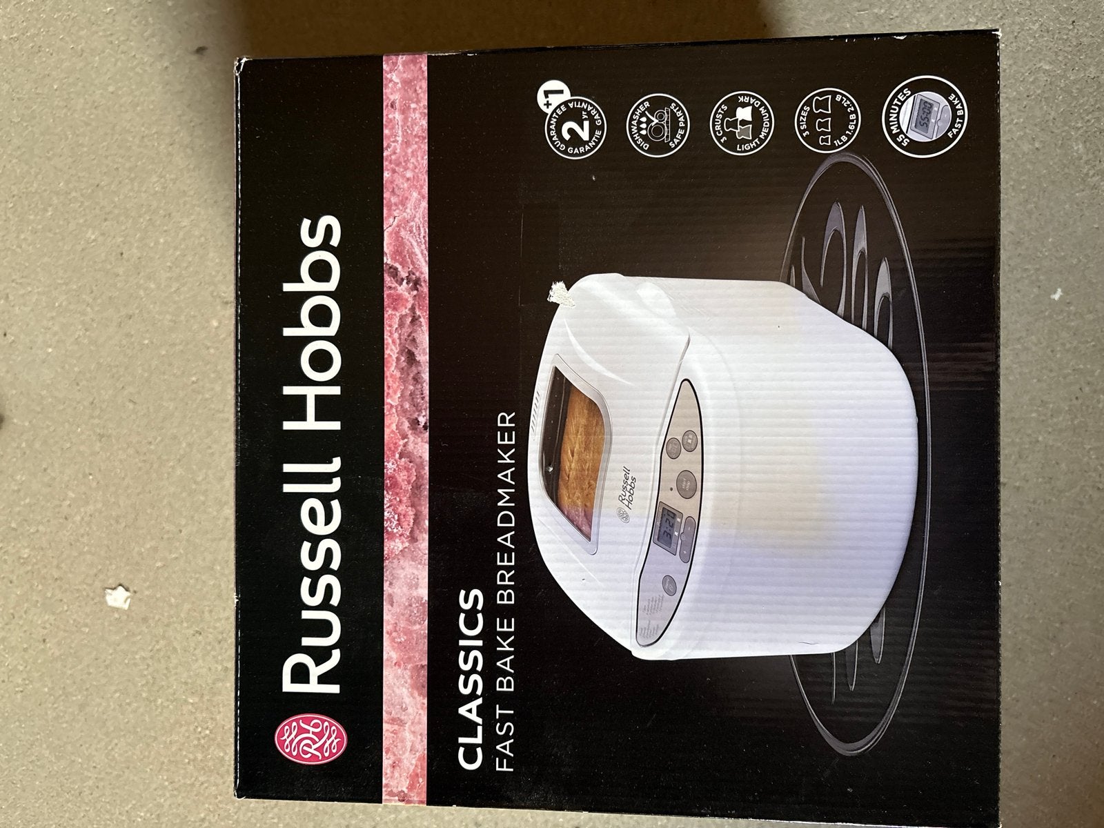 Russell Hobbs Classics Fast Bake Broodbakmachine, 800 tot 1200 gram deeg, Nieuw, Kijkvenster, Ophalen