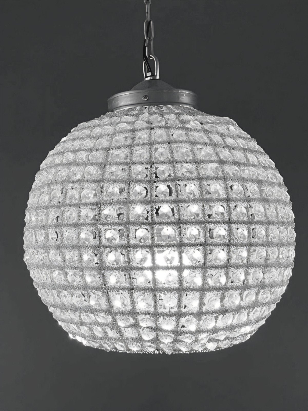 Prachtige Kristallen Bol Hanglamp - Riviera Maison, Huis en Inrichting, Ophalen, Vintage, Klassiek, Glamour, E27 (groot), Zo goed als nieuw