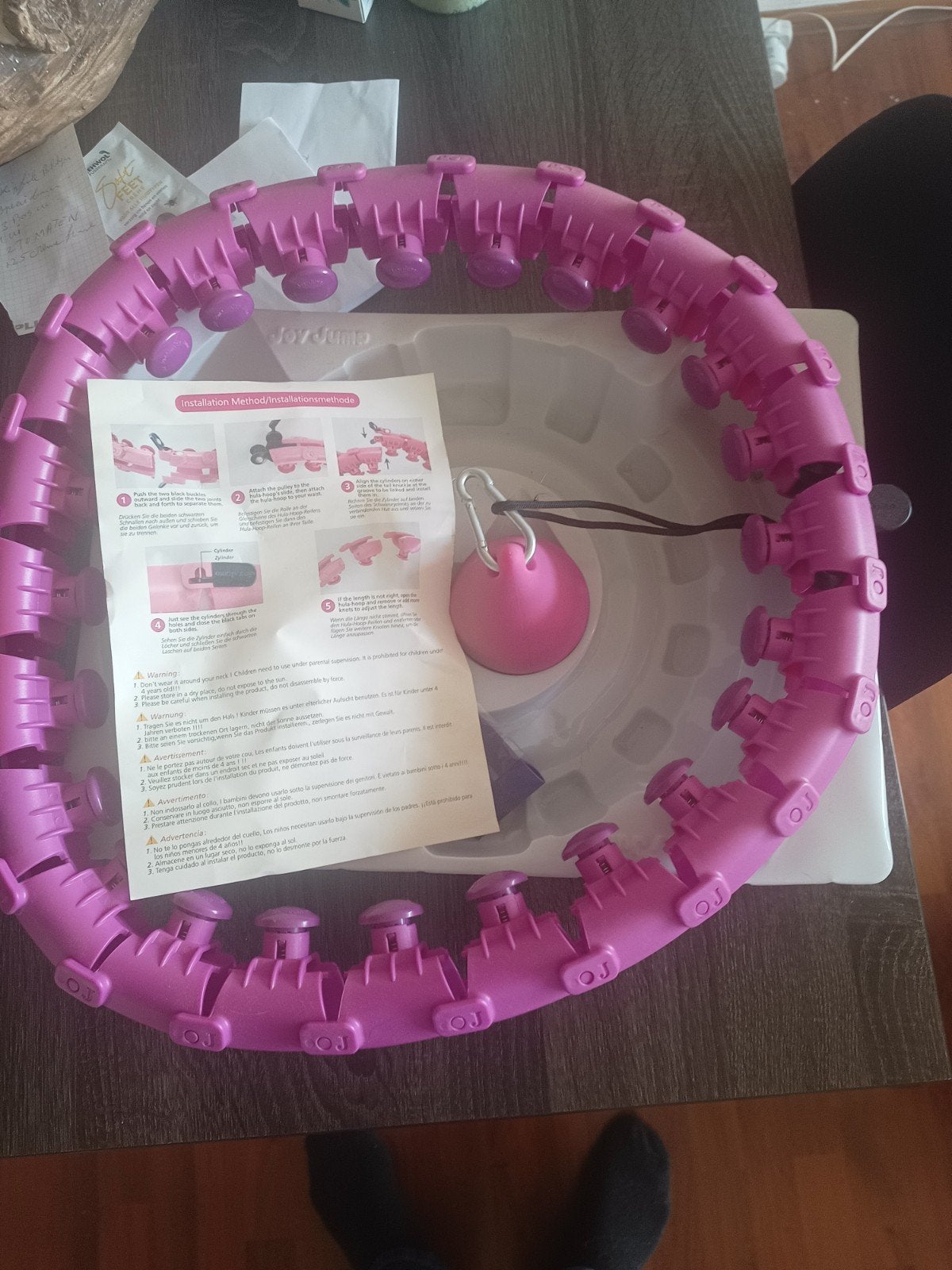 Roze Fitness Hoelahoep met Gewicht - Zo goed als nieuw, Ophalen of Verzenden