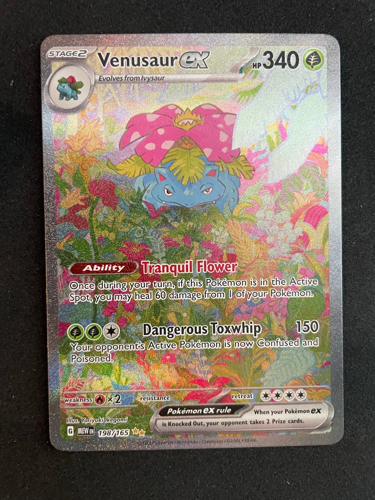 Venusaur ex 198/165 Pokémon kaart - 151, Hobby en Vrije tijd, Verzamelkaartspellen | Pokémon, Ophalen of Verzenden, Zo goed als nieuw