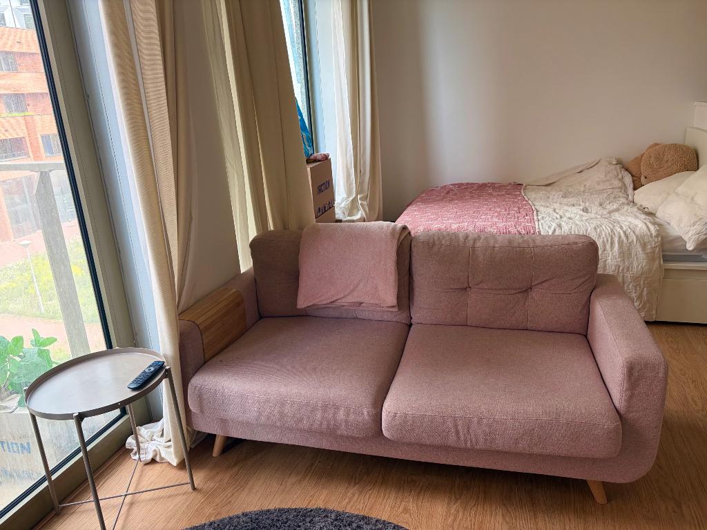 Roze bank, Ophalen, Gebruikt, 150 tot 200 cm, Tweepersoons