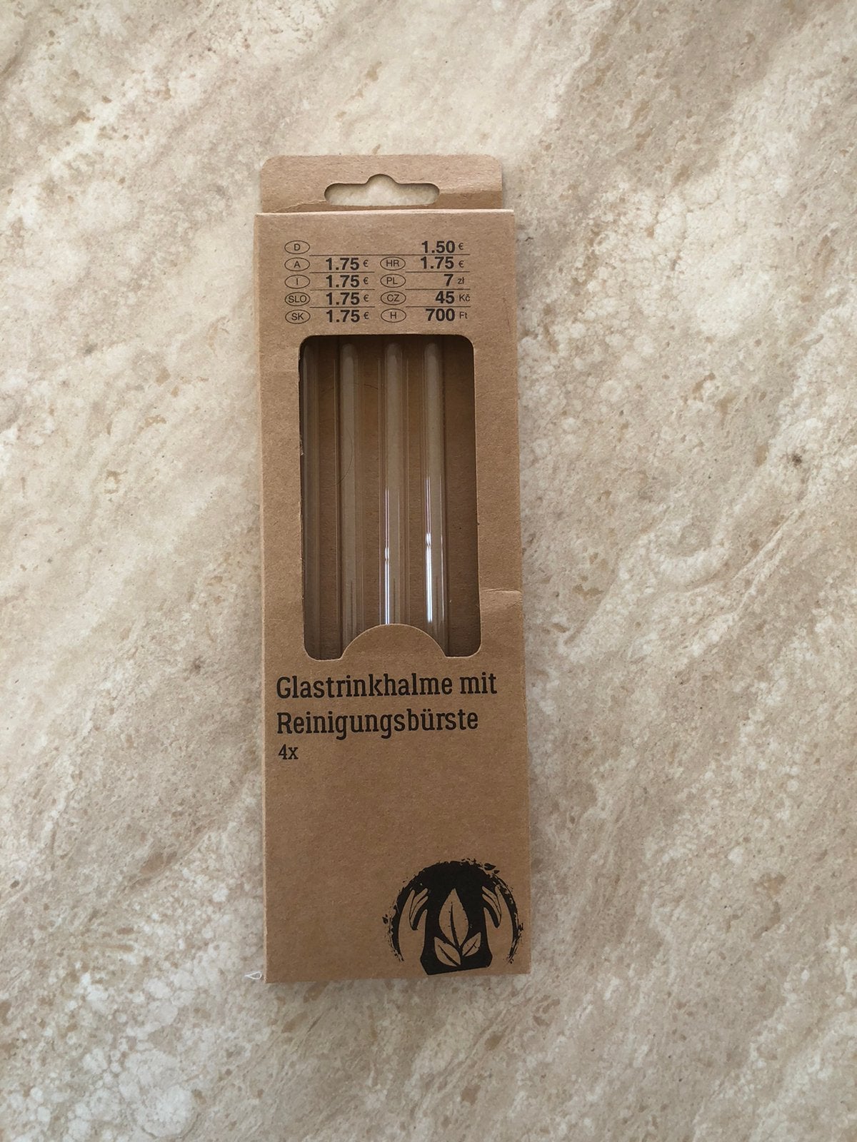 Glazen Rietjes met Reinigingsborstel - Set van 4 NIEUW, Nieuw, Ophalen of Verzenden, Meerkleurig, Overige merken