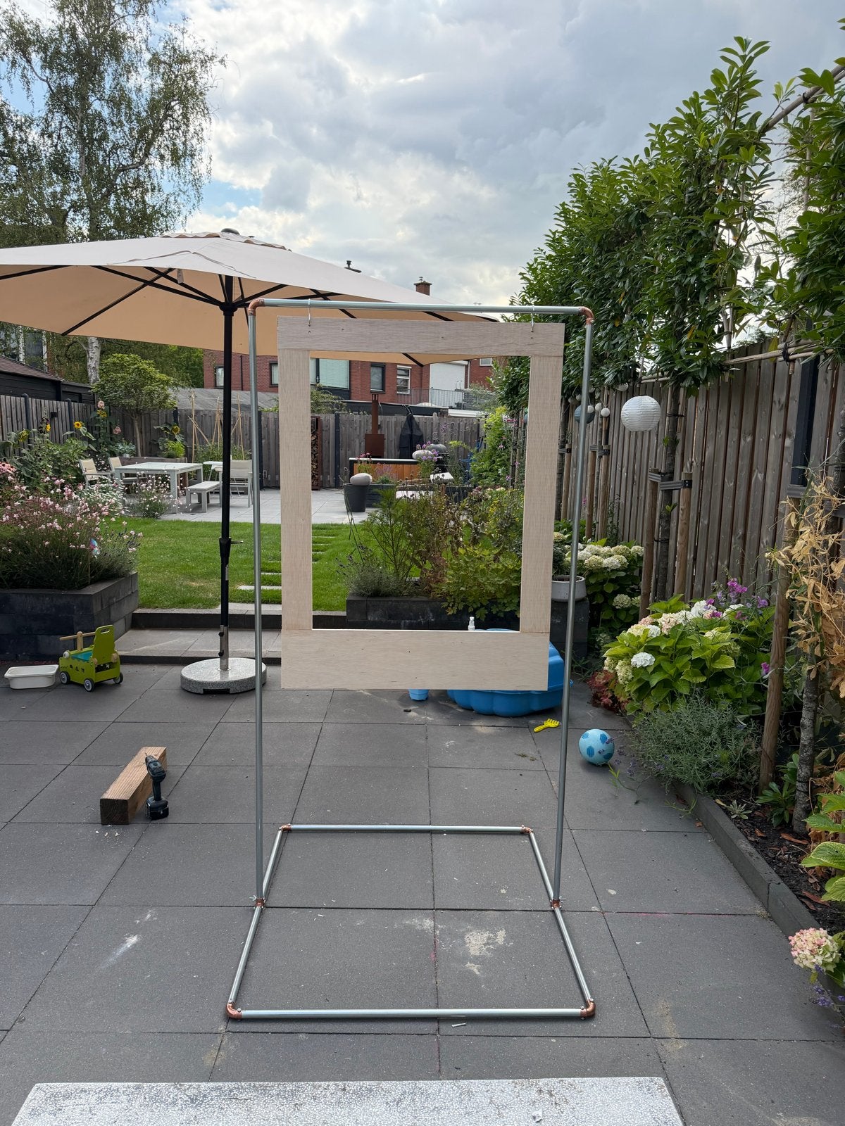 Zelfgemaakt fotoframe voor evenementen, Ophalen, Hout, Zo goed als nieuw, Knutselwerk