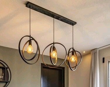 Bellamy 3-lichts hanglamp, Huis en Inrichting, Lampen | Hanglampen, Ophalen, Gebruikt, Metaal, E27 (groot)