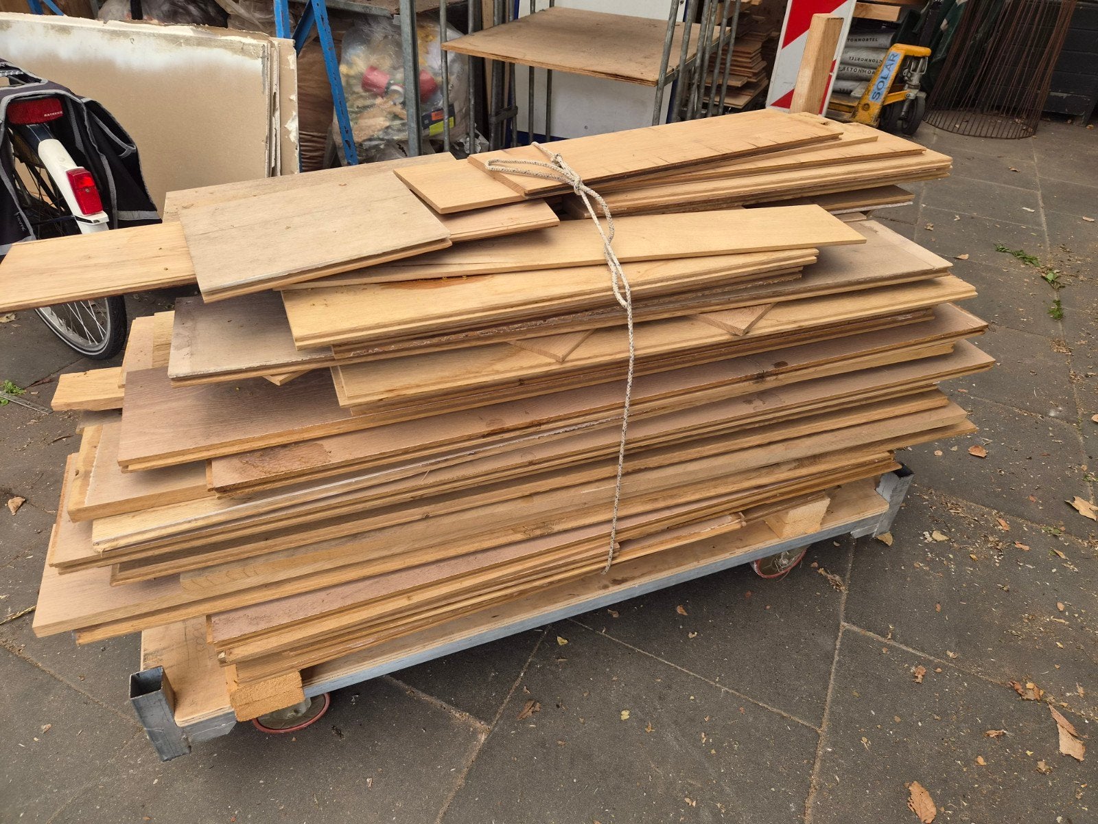 Eiken planken, Doe-het-zelf en Verbouw, Hout en Planken, Ophalen, Gebruikt, Minder dan 25 mm, Eiken