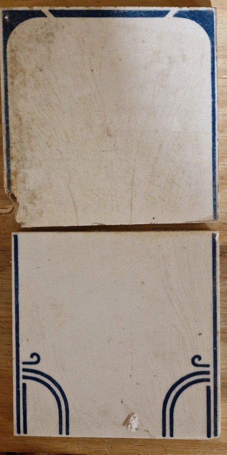 Antieke Delfts Blauwe Tegels - Set van 2, Ophalen of Verzenden