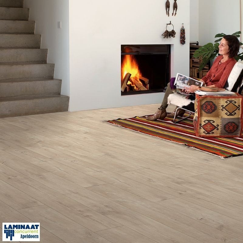 Laminaat Grijs Eik Natuur met 4V-groev  Top kwaliteit, Laminaat vloer zand grijs, 75 m² of meer, Nieuw, Ophalen of Verzenden
