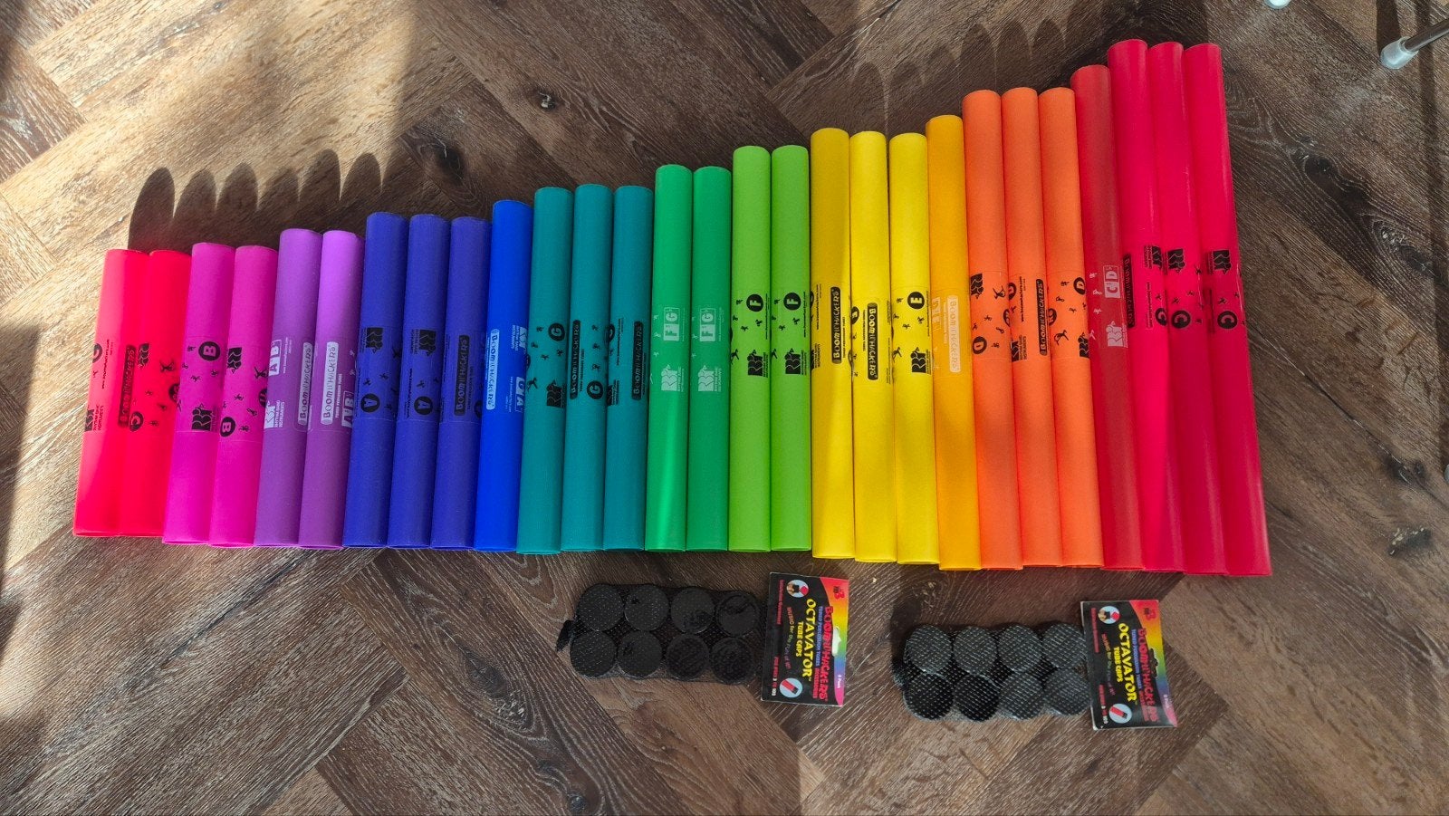 Complete Boomwhackers set met octavators, Muziek en Instrumenten, Ophalen, Zo goed als nieuw